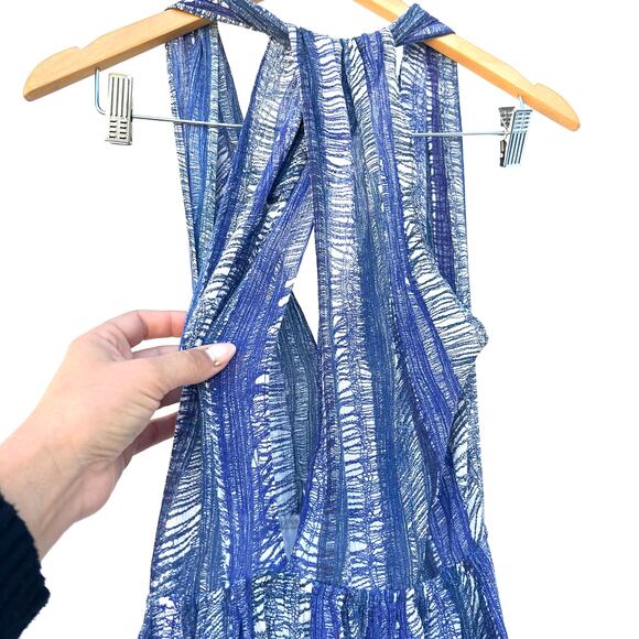 Raquel Allegra Spring 2018 Designer Blue Cotton Linen Midi Tank Dress 0 - Picture 8 of 11